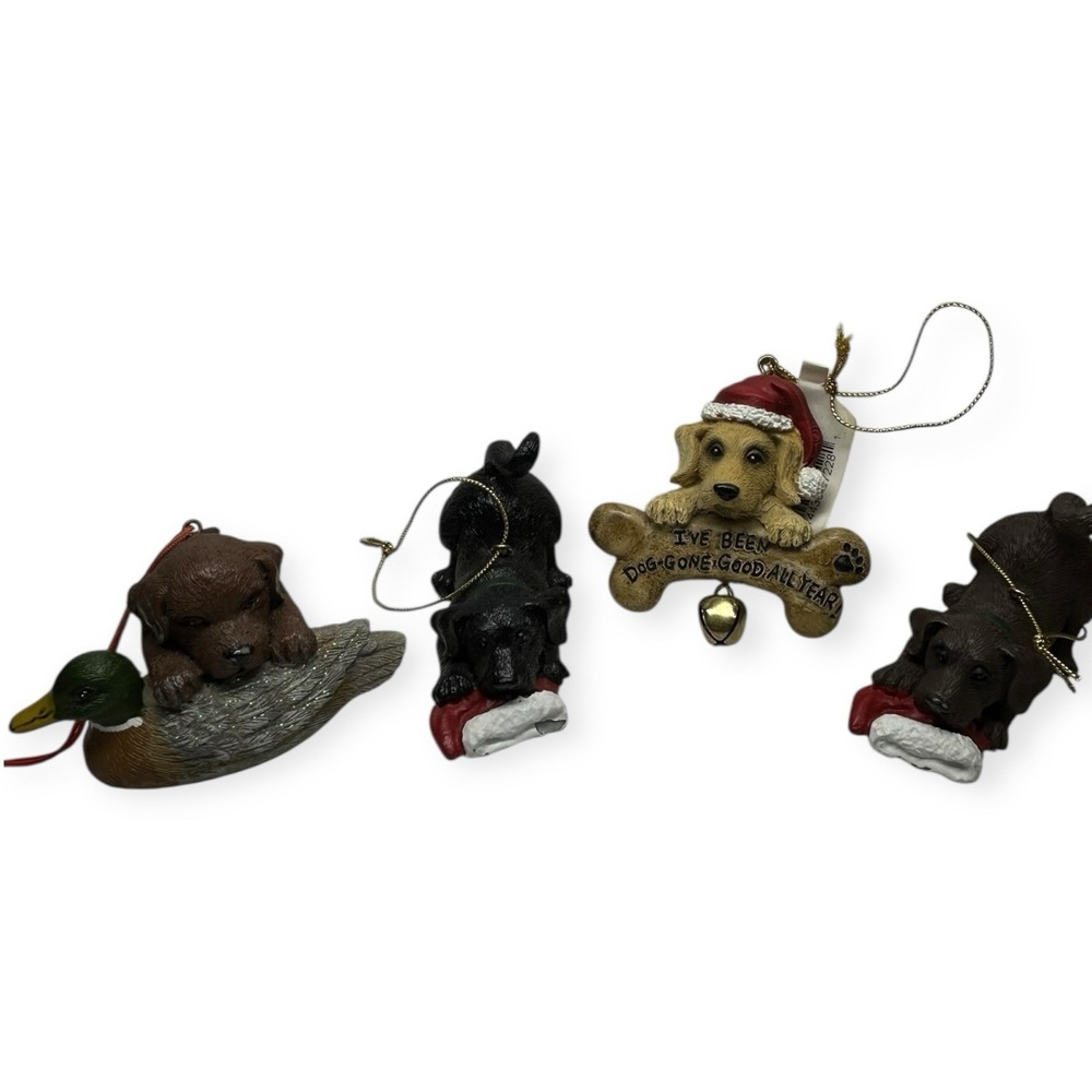 Vintage Dog Christmas‎ Ornament Lot - Includes Bass Pro Ornament